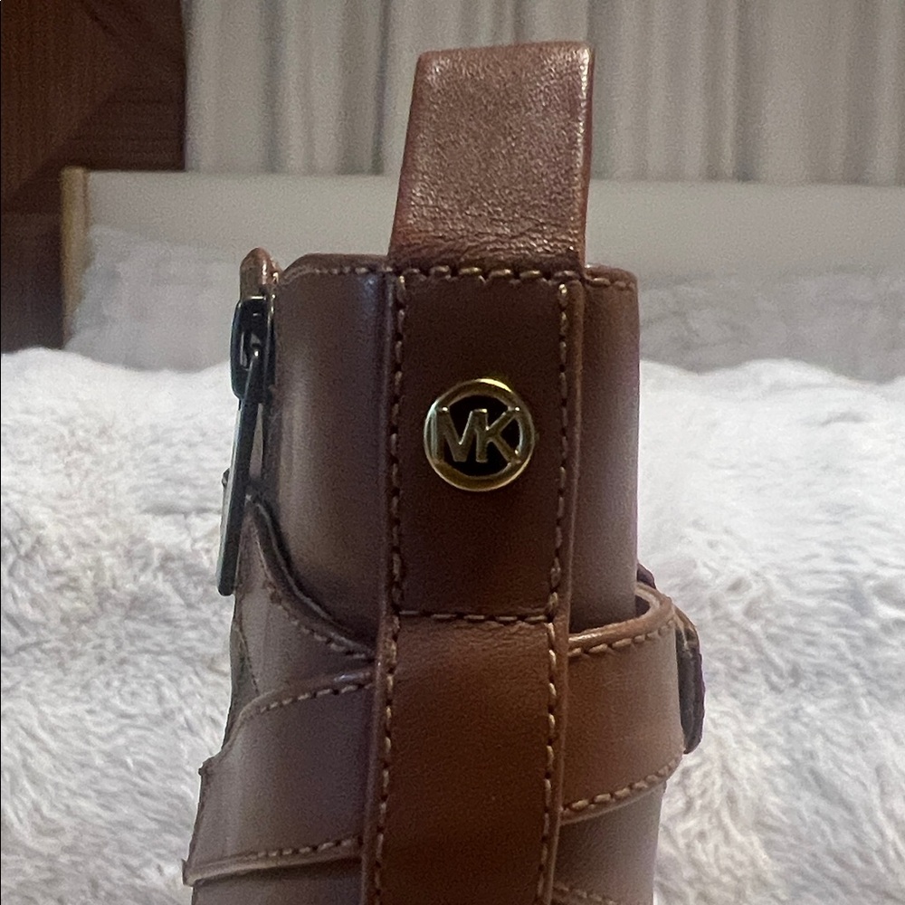 Michael Kors Tan Ankle Boots with Buckle Detail - Picture 4 of 4